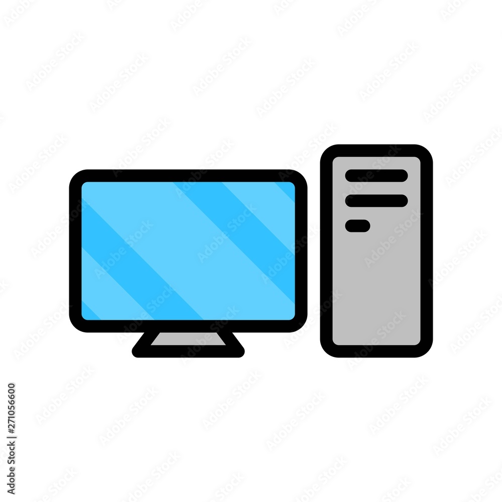 Personal computer vector, Electronic device filled icon editable stroke Personal computer vector, Electronic device filled icon editable stroke