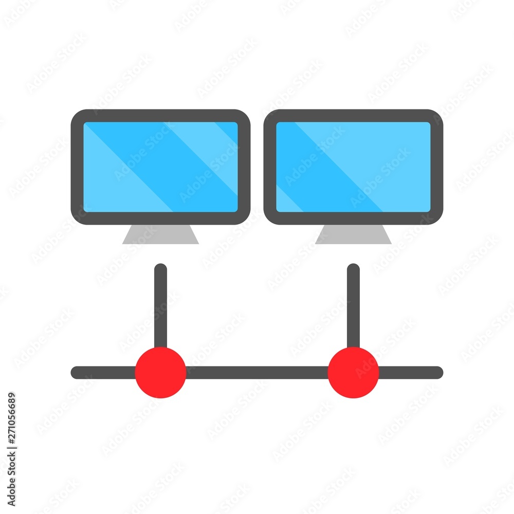 Computer network vector, Electronic device flat style icon Computer network vector, Electronic device flat style icon