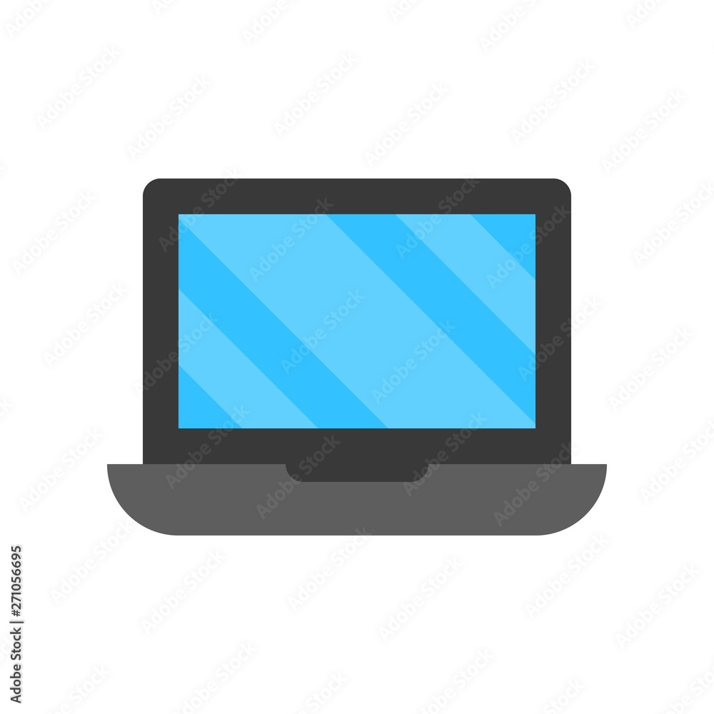 Laptop vector, Electronic device flat style icon