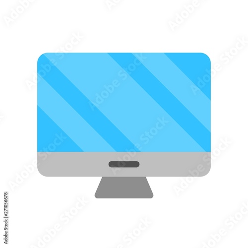 Computer monitor vector, Electronic device flat style icon