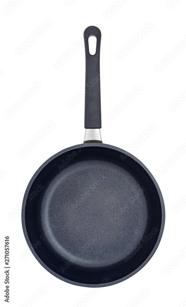 Top view on a frying pan, isolated on a white background Top view on a frying pan, isolated on a white background