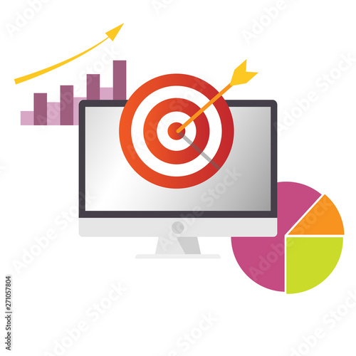 Business target with dashborad and chart increasing photo