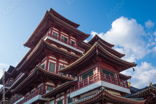 SINGAPORE-October 14 2018   The Buddha Tooth Relic Temple 5-storied temple in Chinatown