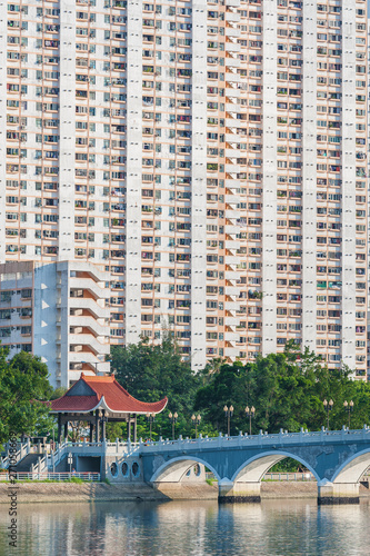 High rise residential building in Hong Kong city photo