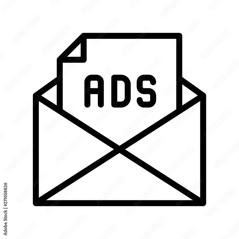 Advertising mail vector, Digital marketing line icon editable stroke Advertising mail vector, Digital marketing line icon editable stroke