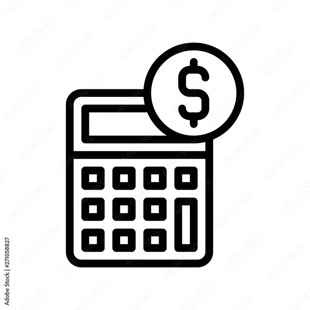 Calculator vector, Digital marketing line icon editable stroke Calculator vector, Digital marketing line icon editable stroke