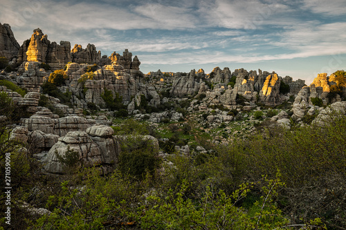 The Torcal de Antequera Natural Park contains one of the most impressive examples of karst landscape in Europe. This natural park is located near Antequera. Spain.