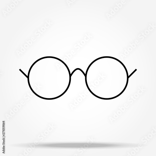 Retro Circle Eyeglasses Icon Vector Logo Template eps10