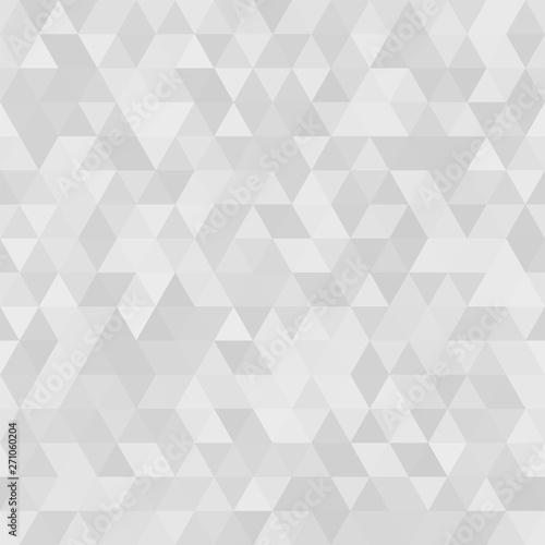 White abstract retro pattern of geometric shapes. Mosaic of triangles. Seamless background. Vector illustration.