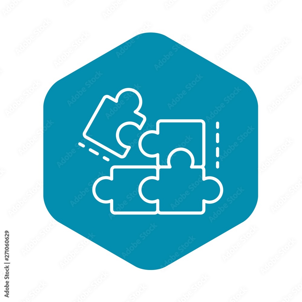 Complete puzzle solution icon. Outline complete puzzle solution vector icon for web design isolated on white background Complete puzzle solution icon. Outline complete puzzle solution vector icon for web design isolated on white background