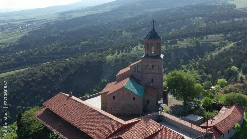 Flight around the Shavnabada monastery in Tbilisi. Georgia. Aerial view. Flight around the Shavnabada monastery in Tbilisi. Georgia. Aerial view.