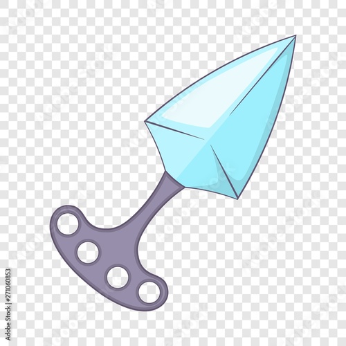 Brass knuckles with knife icon. Cartoon illustration of brass knuckles with knife vector icon for web design