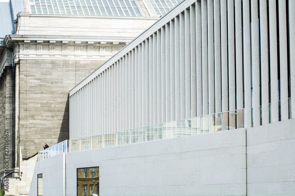 Fototapeta premium 14.05.2019. Berlin, Germany. Museum island and its museums. Tourist the street with sights. Architecture with columns.