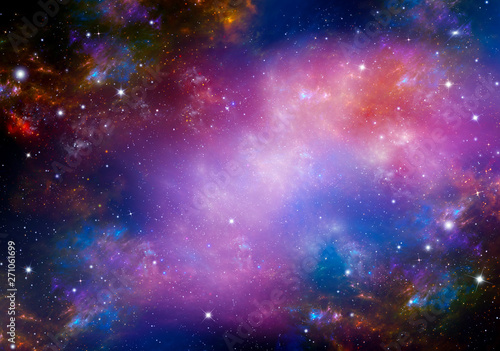 abstract space background with nebula and stars. Starry night sky © nj_musik