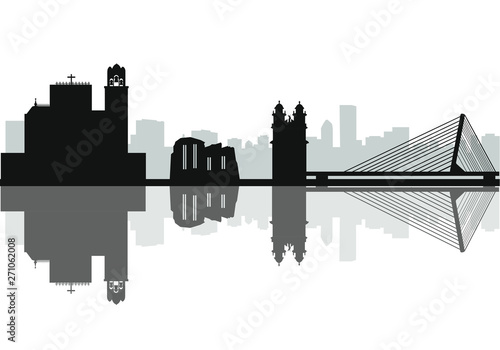 city skyline of pontevedra in galicia spain