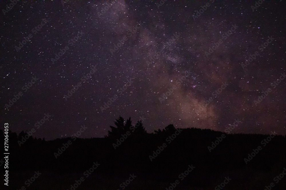 Milky way galaxy night sky mountain landscape