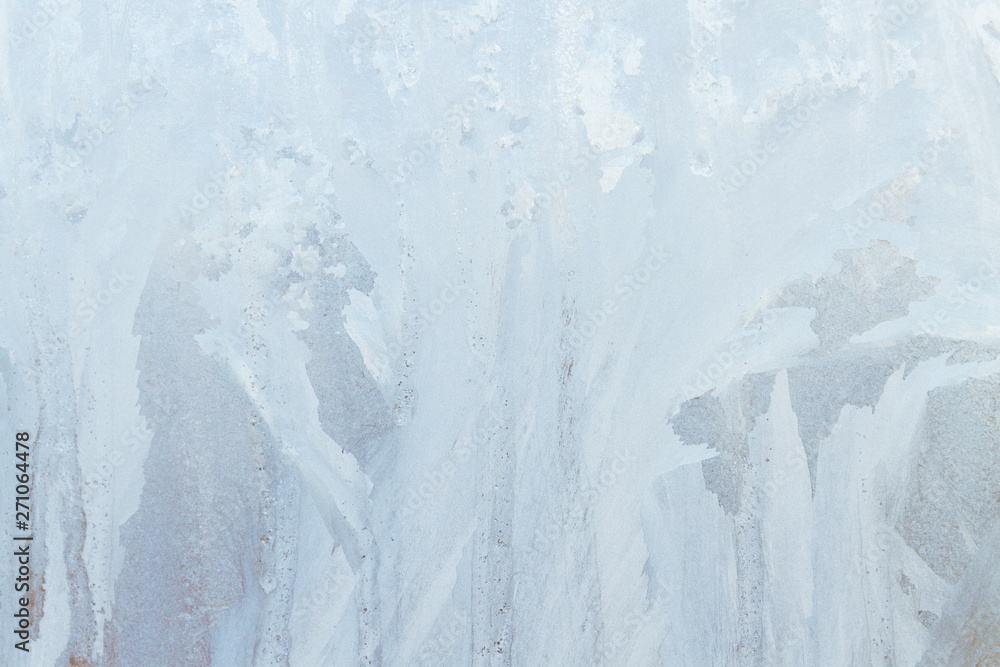 Frosty patterns on a frozen ice box in the early morning Frosty patterns on a frozen ice box in the early morning