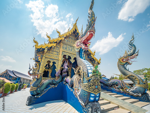 Wat Rong Suea Ten, the blue temple in Chiang Rai, Thailand. photo