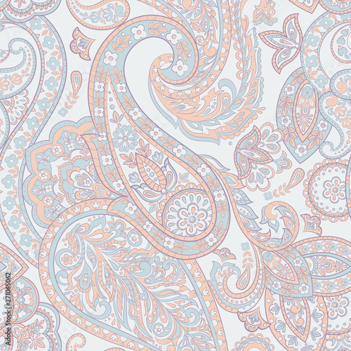 paisley seamless pattern. colorful vector textile background