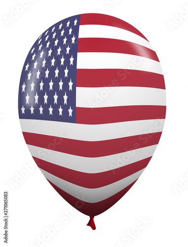 Illustration d'un ballon gonflable représentant le drapeau américain