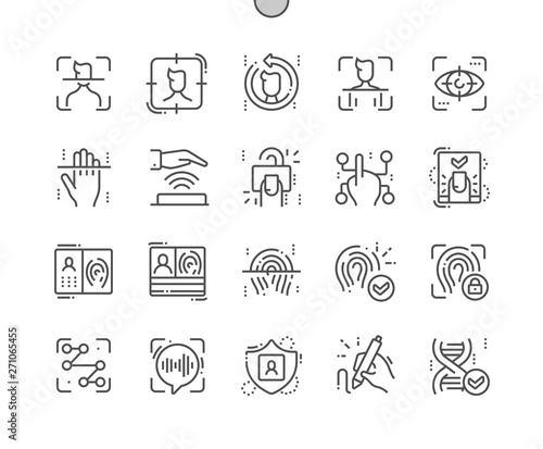 Biometrics Well-crafted Pixel Perfect Vector Thin Line Icons 30 2x Grid for Web Graphics and Apps. Simple Minimal Pictogram