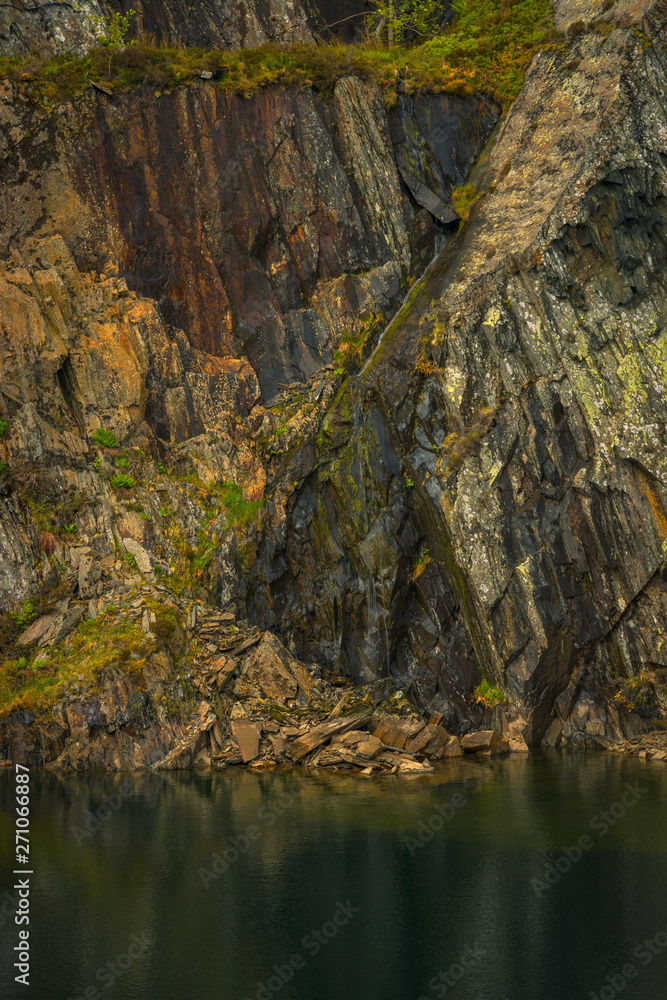 Quarry Pool and walls below Moel Siabod Quarry Pool and walls below Moel Siabod