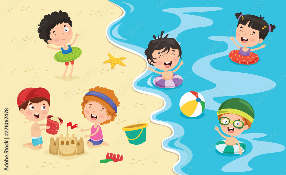 Vector Illustration Of Summer Children Vector Illustration Of Summer Children