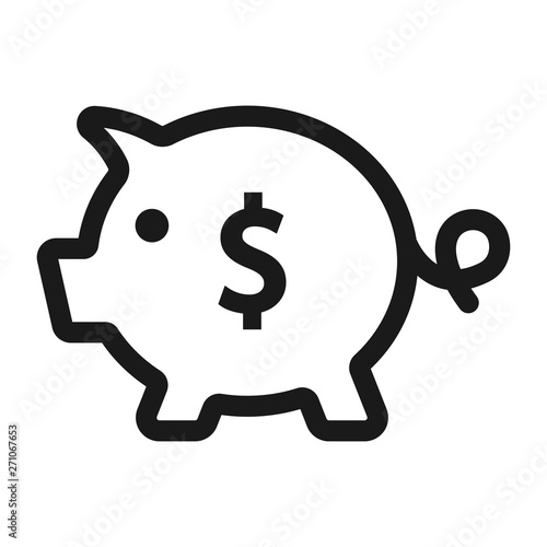 piggy bank - minimal line web icon. simple vector illustration. concept for infographic, website or app.
