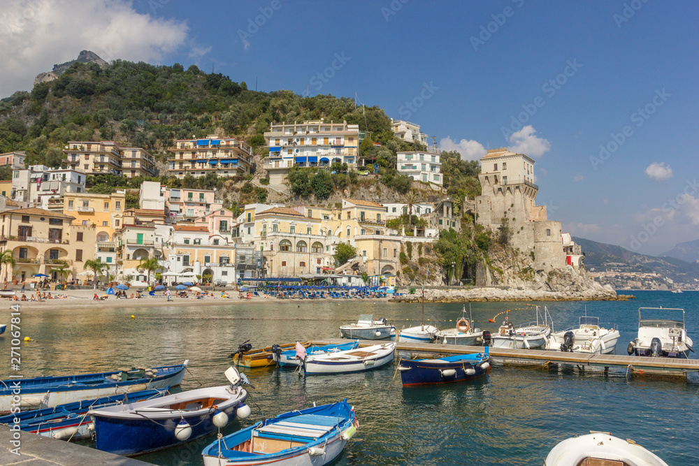 Fishing boats in Maiori on the Amalfi Coast, Italy