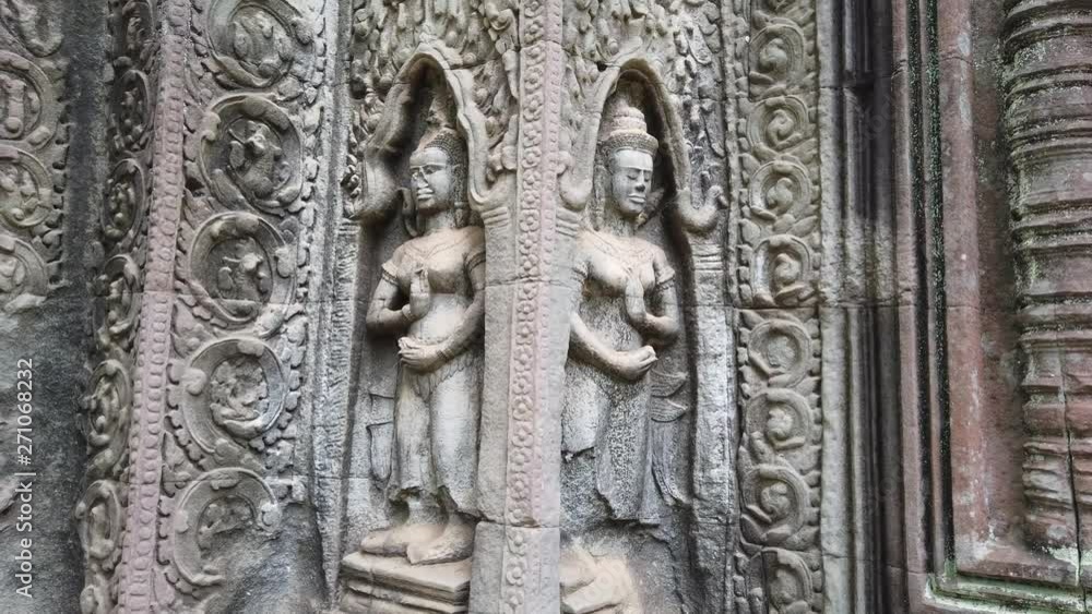 bas-reliefs depicting the divine dancer Apsara, the temple of TA Prom Angkor Wat (Siem reap, Cambodia) bas-reliefs depicting the divine dancer Apsara, the temple of TA Prom Angkor Wat (Siem reap, Cambodia)