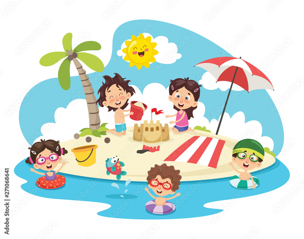 Vector Illustration Of Summer Children