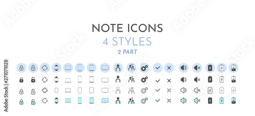 Web icons. Set of business signs for note app