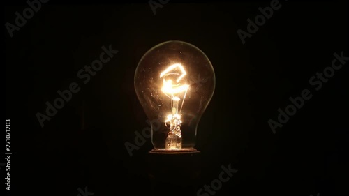 incandescent lamp on isolated black