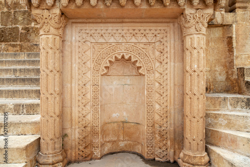 Deyrulzafaran Monastery in Mardin, Turkey. Detail of the garden. photo