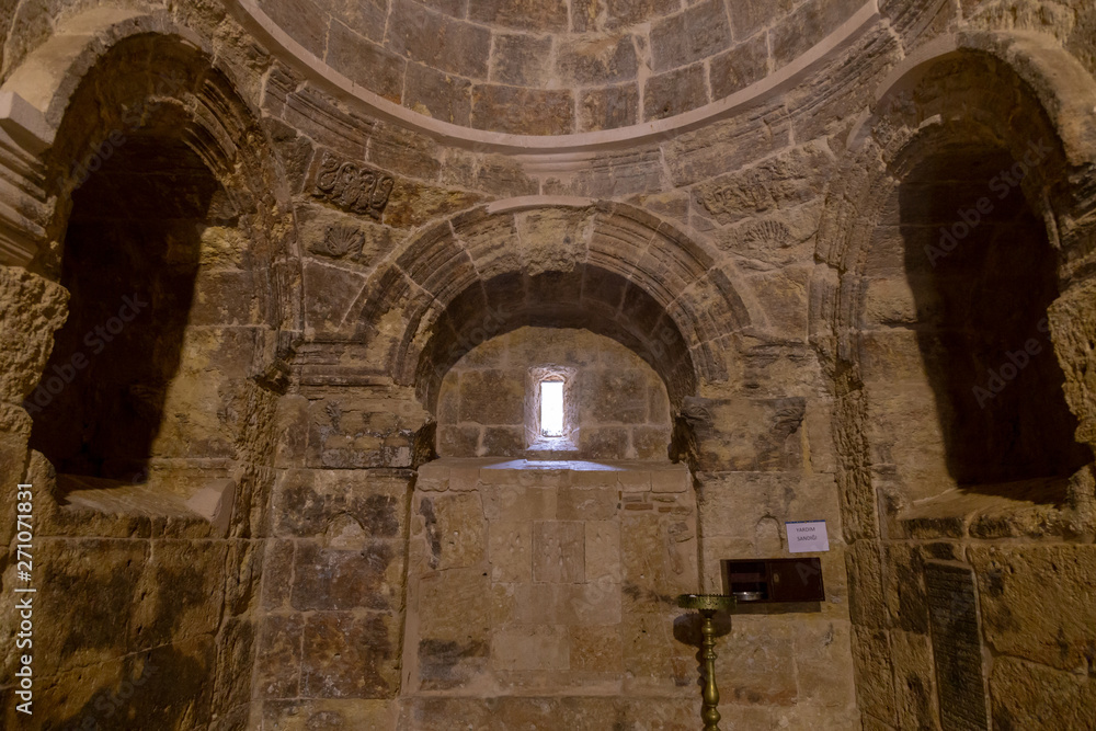 Deyrulzafaran Monastery in Mardin, Turkey. Interior view of Deyrulzafaran Monastery.