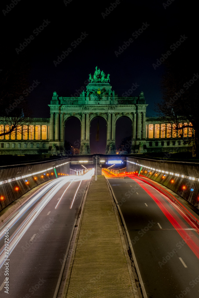 Brussels / Belgium - 02 15 2019: Cinquantenaire Park and Palace