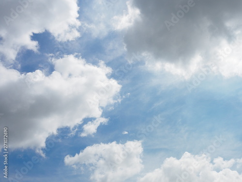 white clouds in the blue sky natural background beautiful nature