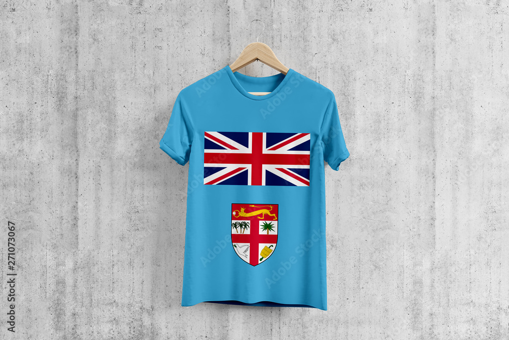 Fiji flag Tshirt on hanger, Fijian team uniform design idea for
