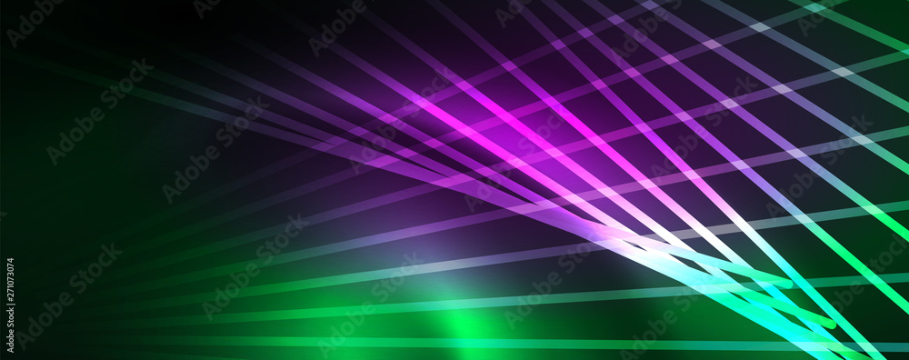 Obraz premium Vector neon light lines concept, abstract background