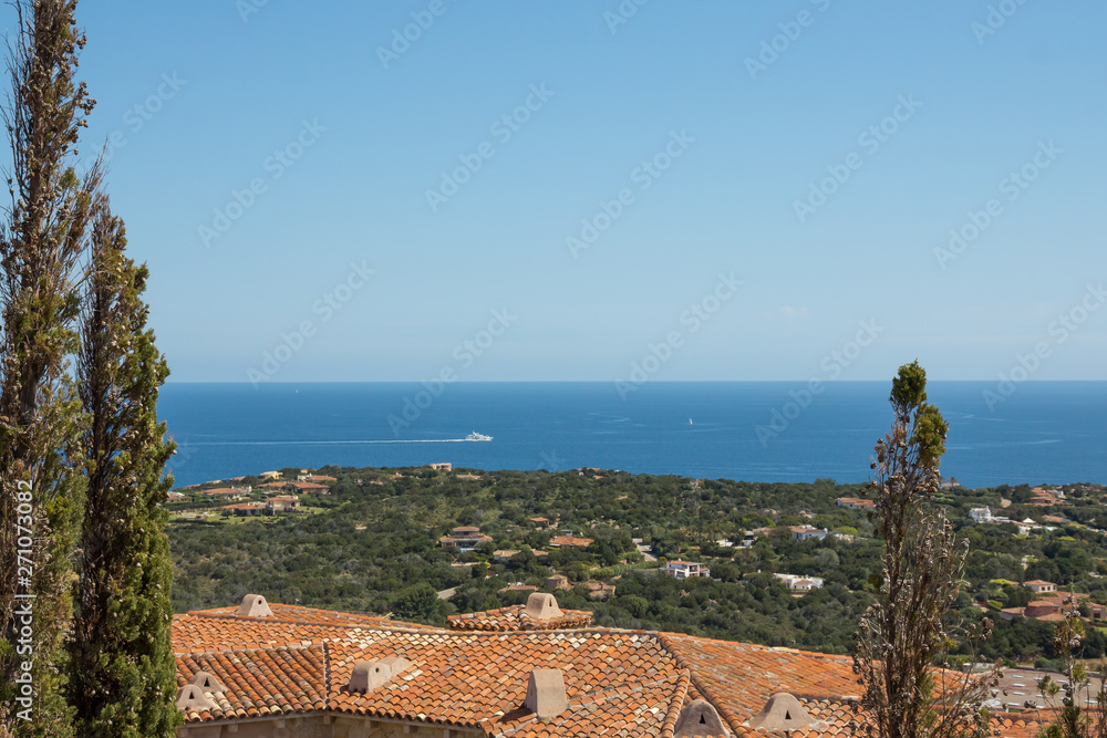 Costa Smeralda seascape with a view on the sea coast
