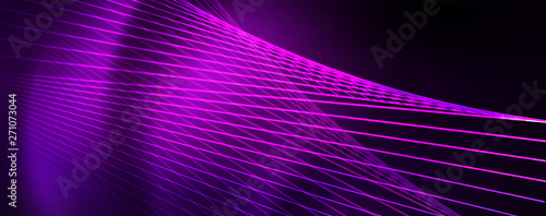 Color light with lines, outer space background, bright rays