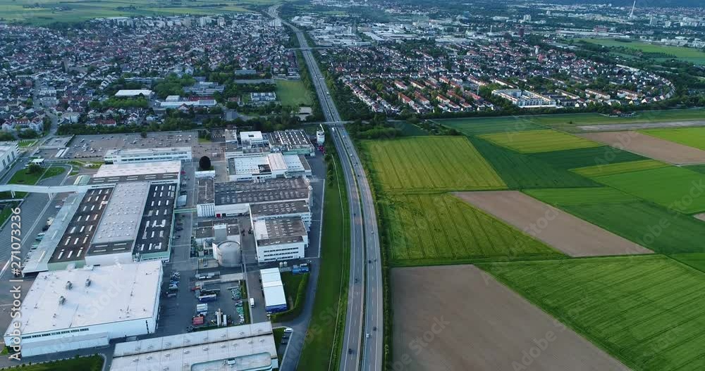 Aerial of German Highway Road with Light Traffic at Countryside Aerial of German Highway Road with Light Traffic at Countryside
