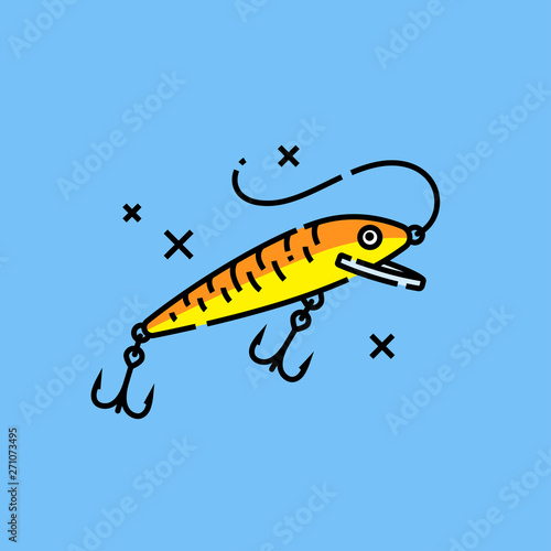 Fishing lure line icon