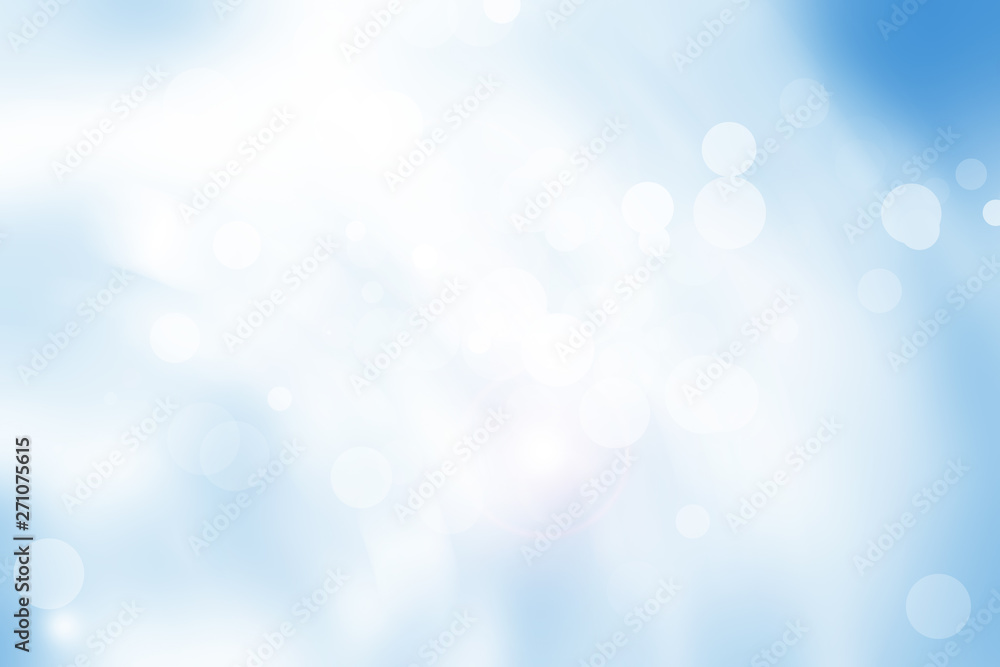 white bokeh blur background / Circle light on blue background / abstract light background white bokeh blur background / Circle light on blue background / abstract light background