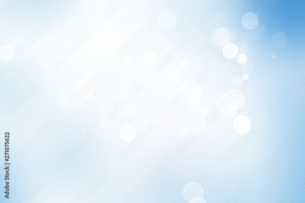 white bokeh blur background / Circle light on blue background / abstract light background white bokeh blur background / Circle light on blue background / abstract light background