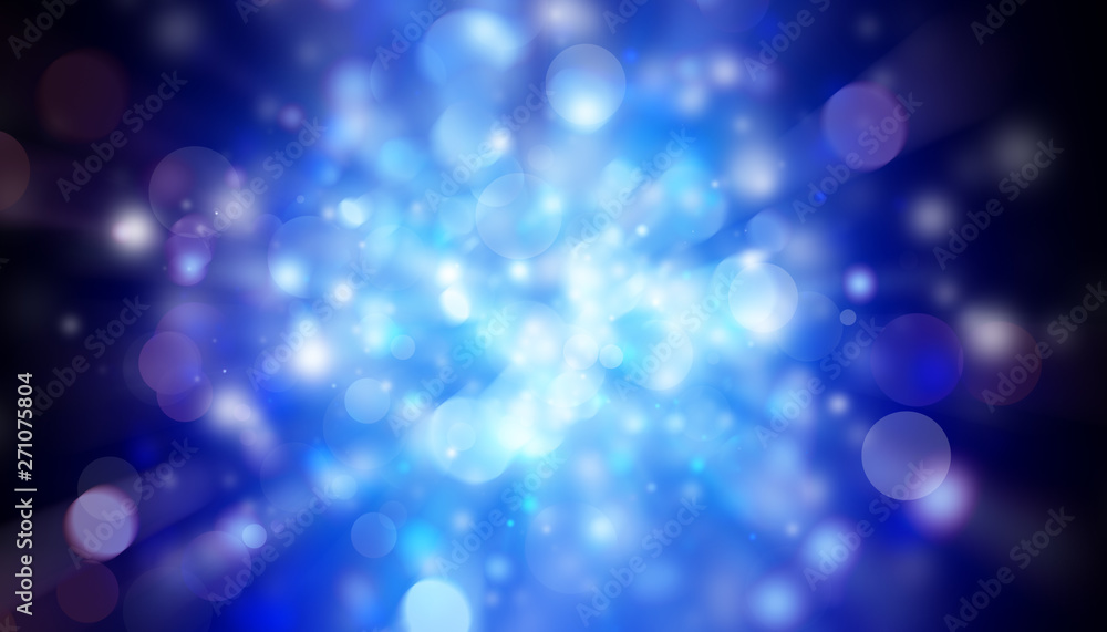 white bokeh blur background / Circle light on blue background / abstract light background white bokeh blur background / Circle light on blue background / abstract light background