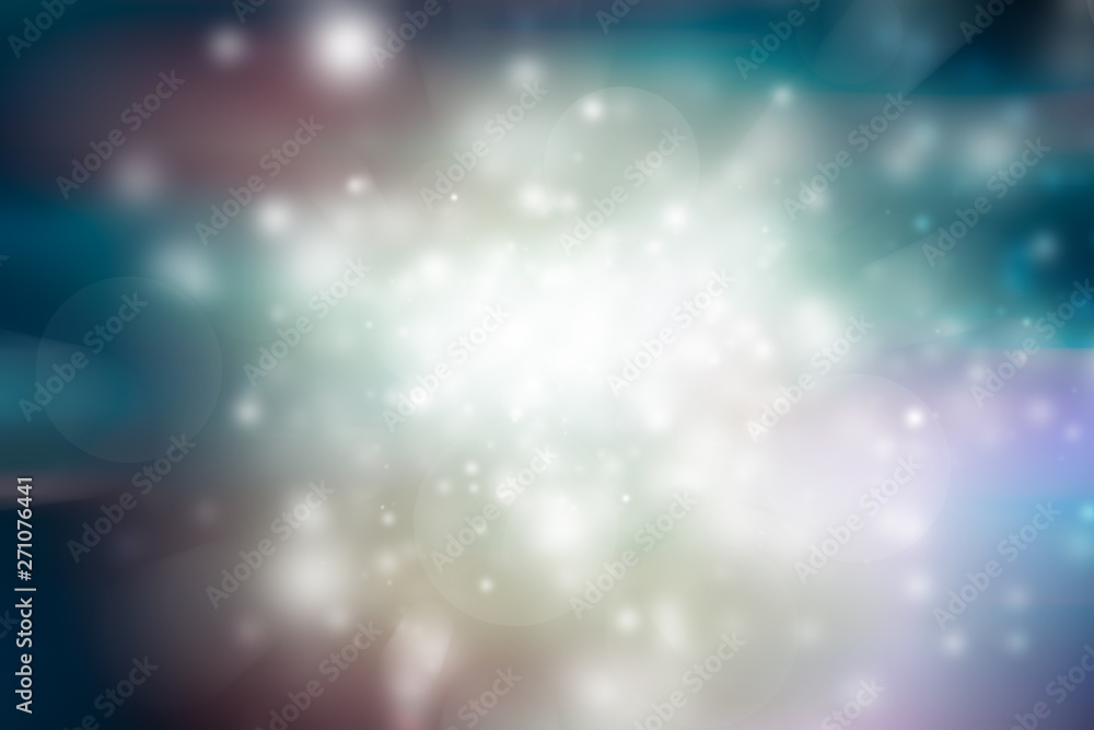 Fototapeta premium white bokeh blur background / Circle light on blue background / abstract light background
