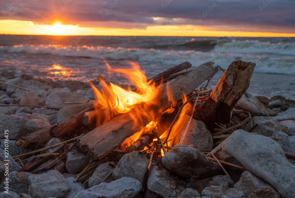 fire burns near the sea fire burns near the sea