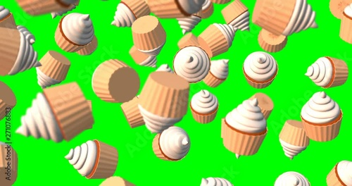 white cupcake falling