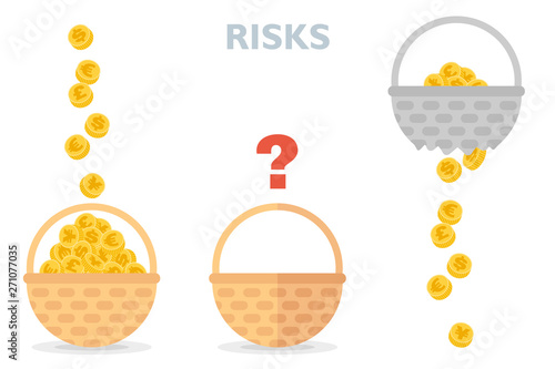 Never put all eggs in one basket vector illustration of risks diversification